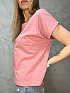 Жіноча вільна футболка з котону з написом на грудях (р. 42-46) 1171061r, фото 5
