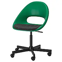 ELDBERGET Вращающееся кресло + подушка зеленый черный/темно-серый