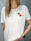 Жіноча біла футболка котонова з малюнком на грудях Pink Woman (р. 42-46) 1171070r, фото 5