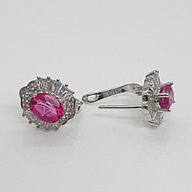Комплект срібний рожевийтопаз сережки та кулон, фото 3