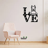 Панно Love&Paws Дого-аргентино 20x23 см - Картины и лофт декор из дерева на стену.