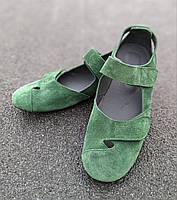 STTOPA Размеры 36-43. Босоножки туфли больших размеров на широкую ногу кожаные. 184-3643 Зеленые