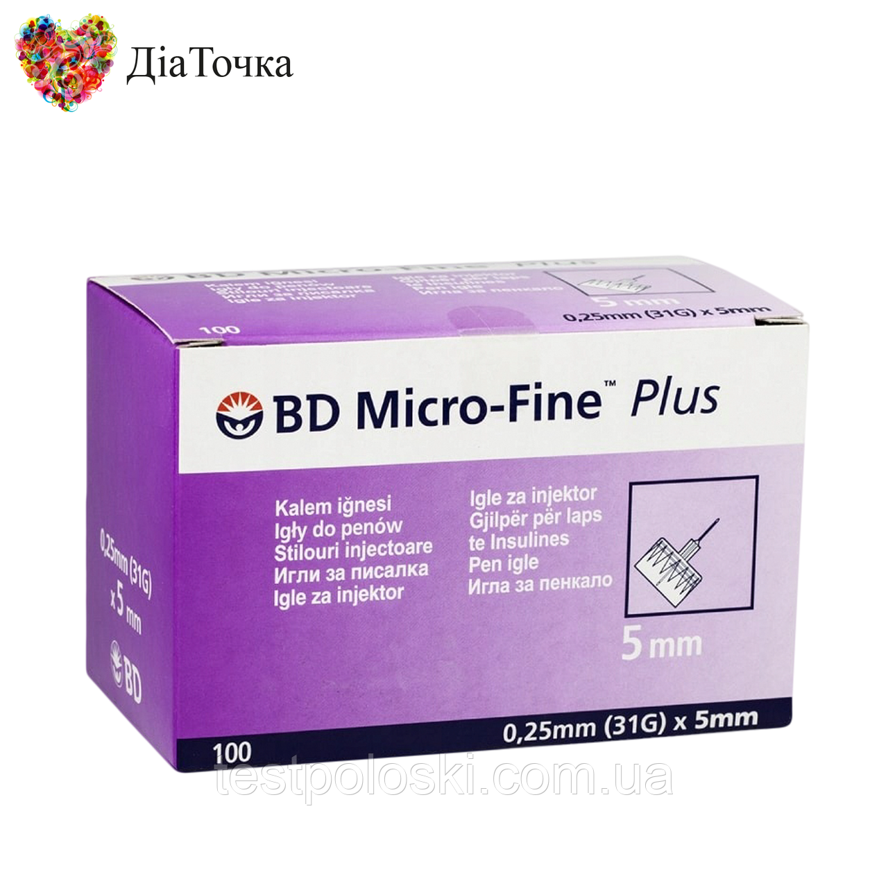 Голки для шприц-ручок BD Micro-Fine + "МікроФайн" 5 мм 100 шт.