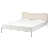 KLEPPSTAD Каркас кровати, белый/Виссле бежевый, 160x200 см