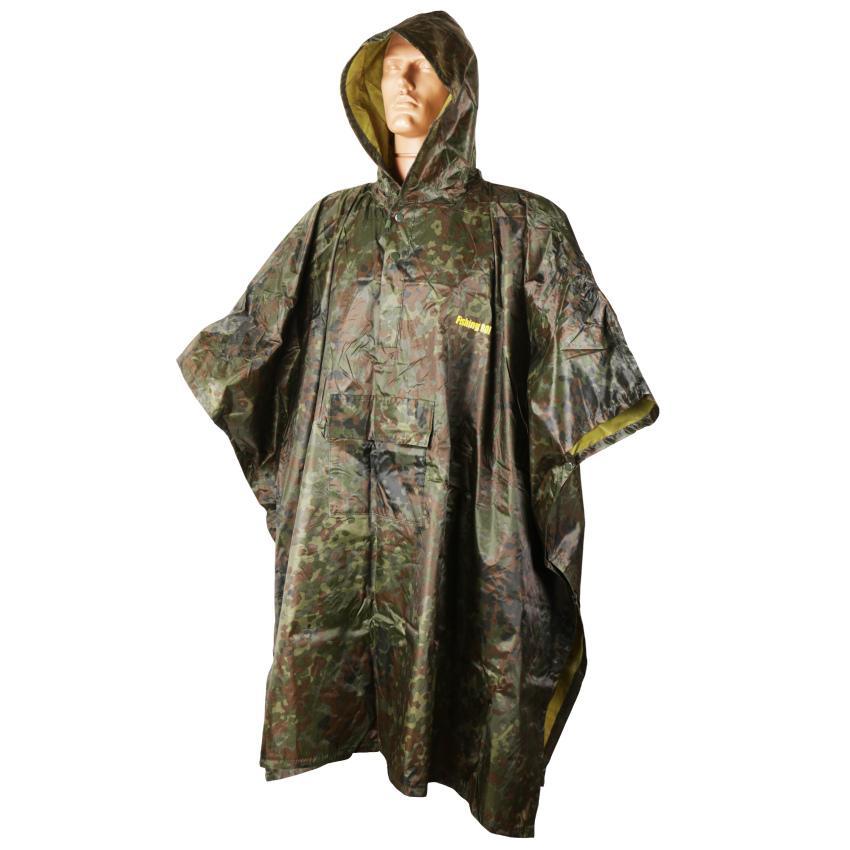 Дощовик плащ водостійкий поліестер — Пончо з кишенею камуфляжне Fishing ROI 502-12