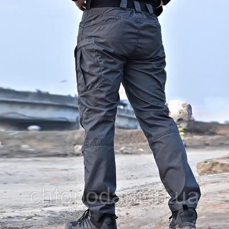 Штани Карго чоловічі, тактичні Ріп-Стоп, військові демісезонні, розмір 4XL, колір чорний Код 69-0037