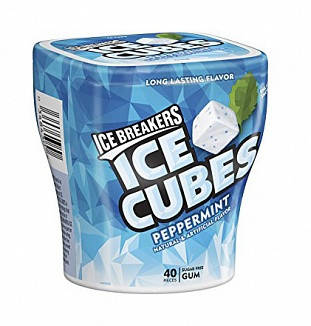 Peppermint Ice Breakers Ice Cubes Gum Bottle 40ШТ, фото 1