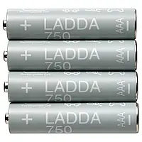 LADDA Аккумуляторная батарея, HR03 AAA 1,2 В, 750 мАч 4шт