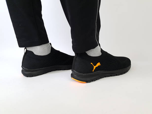 Puma black orange shoes cheap