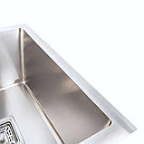 Кухонна мийка Platinum Handmade 7445 220 подвійна квадратний сифон 3,0/1,0, фото 4