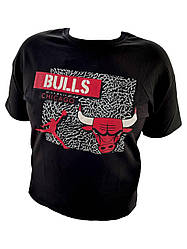 Футболка чоловіча чорна з принтом бика