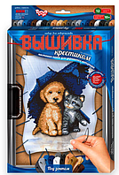 Вишивка хрестиком за номерами, на розтяжці з рамкою ABC