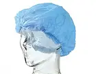 Шапочка на одній резинці з спанбонду Рожева Білявка 100 шт блакитна, фото 3