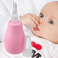 Детский безопасный назальный аспиратор для носа с тонким гибким кончиком Baby Ono Розовый 043/03