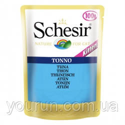 Schesir ТУНЕЦЬ ДЛЯ КОШЕНЯТ (Tuna Kitten) вологий корм консерви для кошенят, пауч 100гр
