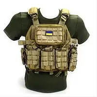 Плитоноска з системой MOLLE з 4-ма подсумками под магазины