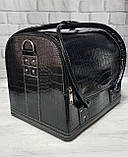 Б'юті-кейс (сумка, валіза) для майстра манікюру і візажиста (чорна, кожзам), фото 3