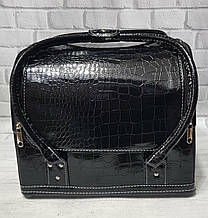Б'юті-кейс (сумка, валіза) для майстра манікюру і візажиста (чорна, кожзам)