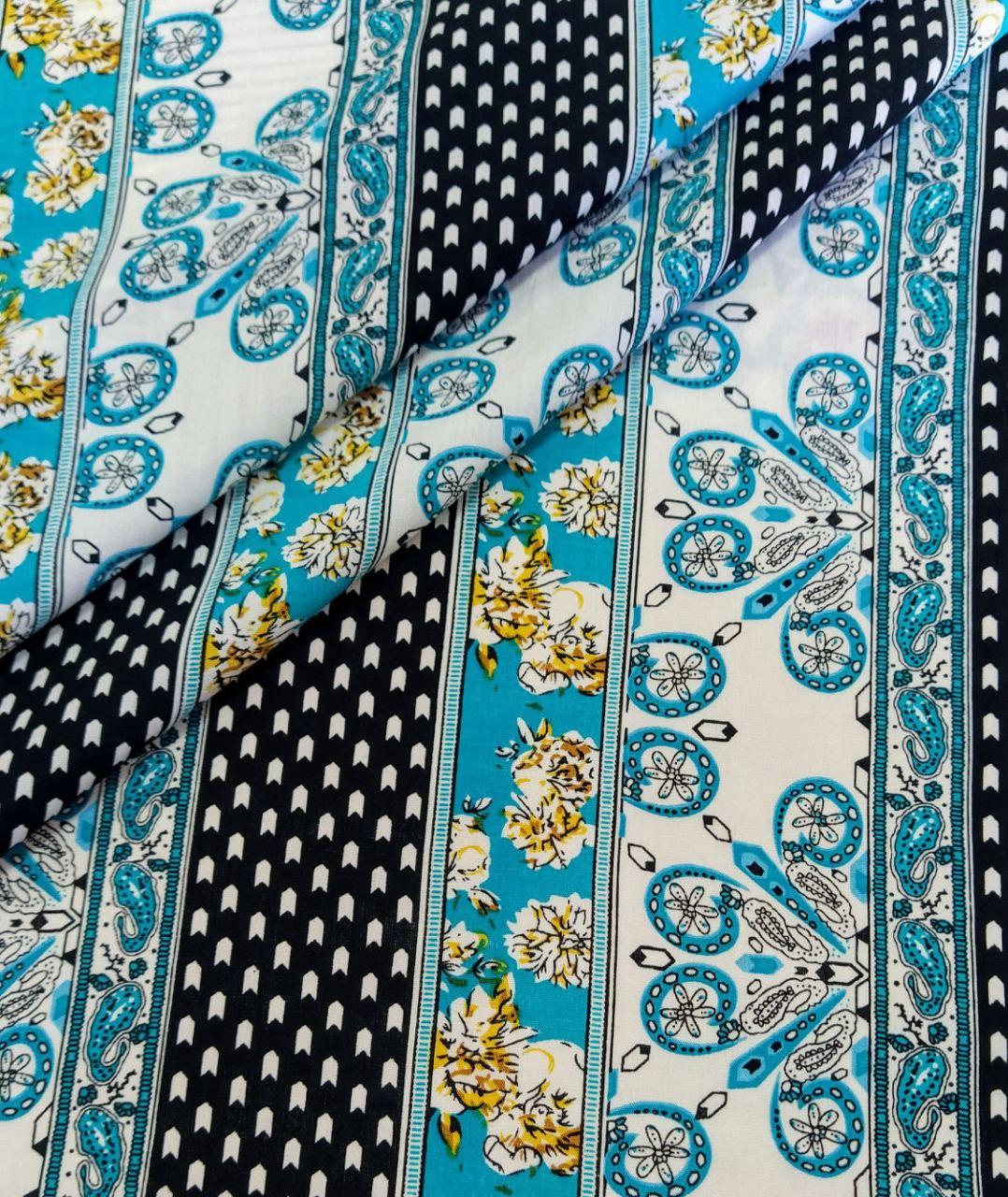 Штапель принт смужка блакитна, фото 1