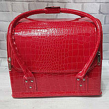 Б'юті-кейс (сумка, валіза) для майстра манікюру і візажиста (червона, кожзам)