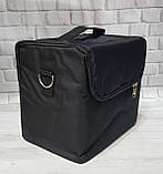 Сумка (кейс б'юті) з текстилю для майстрів (чорний, на змійці), фото 2