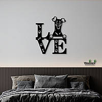 Панно Love&Paws Карликовий пінчер 20x25 см - Картини та лофт декор з дерева на стіну.
