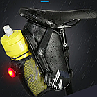 Велосумка під сідло 3в1 водостійка / Підсидільна сумка на велосипед з кишенею для фляги та мигалкою, фото 2