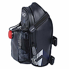 Велосумка під сідло 3в1 водостійка / Підсидільна сумка на велосипед з кишенею для фляги та мигалкою, фото 5