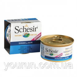 Schesir ТУНЕЦЬ З АЛОЕ (Tuna Aloe Kitten) вологий корм консерви для кошенят, банку 85гр