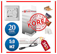 Тепла підлога під плитку електричний FiX Heat 5м2 (10мп) 750 ват Корея в FEP ізоляції