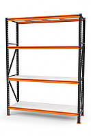 Стелаж для складу, архіву, магазину. SN п. 2000х1720х500 мм RAL 7024 4 яруси полиці ЛДСП