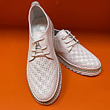 Жіночі шкіряні туфлі кросівки білі, фото 2