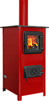 Отопительно-варочная печь на дровах MBS HERA красная - 7 кВт