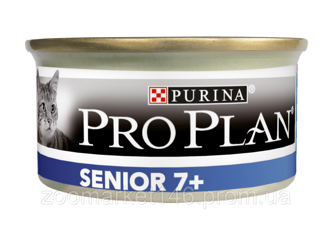 Purina Pro Plan Senior 7+ Longevis (Пуріна Про План Сеньор 7+), мус із тунцем для котів похилого віку, 85 г