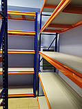 Стелаж для складу, архіву, магазину. SN п. 2000х1720х500 мм RAL 7024 4 яруси полиці ЛДСП, фото 6