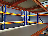 Стелаж для складу, архіву, магазину. SN п. 2000х1720х500 мм RAL 7024 4 яруси полиці ЛДСП, фото 7