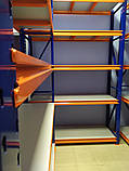 Стелаж для складу, архіву, магазину. SN п. 2000х1720х500 мм RAL 7024 4 яруси полиці ЛДСП, фото 2