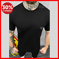 Мужская трикотажная футболка, Модная мужская приталенная черная футболка