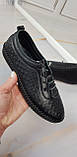 Жіночі чорні туфлі літні мокасини, фото 2