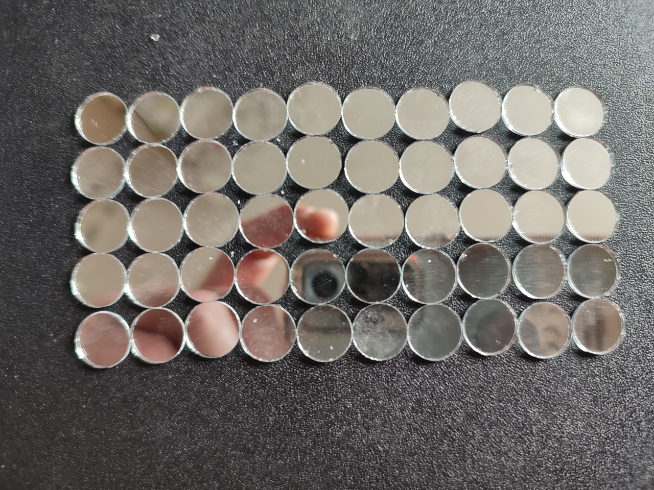 Дзеркальні круги скляні набір 50 шт (діаметр 1 см) Скло