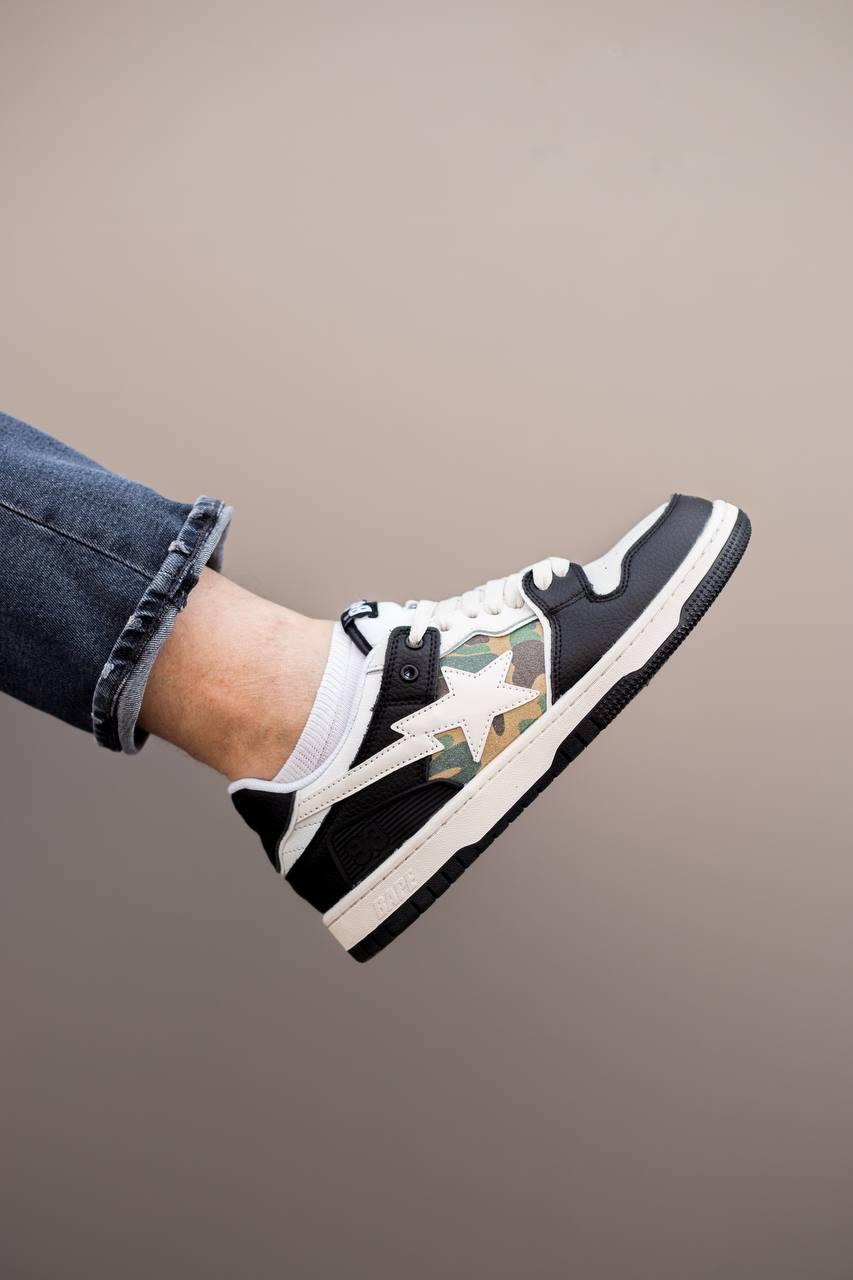 Кросівки чоловічі чорні Bape SK8 STA Kamo Black White (11264)