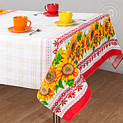 Скатертина лляна 150х150 см (квадратна, на круглий стіл) Хуторянка