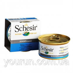 Schesir ТУНЕЦЬ у власному соку (Tuna Natural Style) вологий корм консерви для кішок, банку 85гр