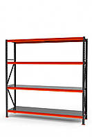 Стелаж для складу, архіву, магазину. SN п. 2000х2480х500 мм RAL 7024 4 яруси полиця набірна
