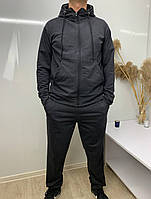 Чоловічий спортивний костюм на замку, тому сірий двонитка