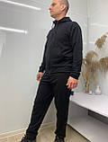 Чоловічий спортивний костюм чорний на замку весна-літо (двохнитка), фото 2