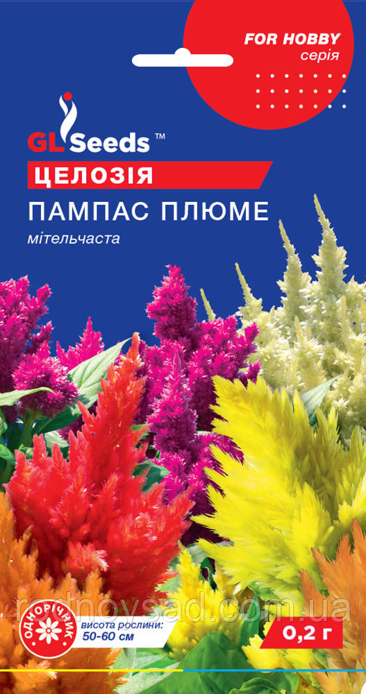 Цілозія пампас Плюме насіння (0,2 г), For Hobby, TM GL Seeds, фото 1