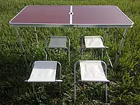 Раскладной стол для пикника незаменимый помощник с 4 стульями, раскладной алюминиевый стол, стол складной