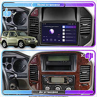 Штатна магнітола 9" Lesko для Mitsubishi Pajero III Рестайлінг 2002-2006 4/64Gb/ 4G/ Wi-Fi/ CarPlay Мітка 2 шт., фото 3