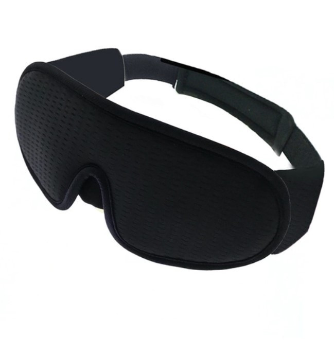 Маска для сну повітропроникна 3D Soft, наочна, чорна